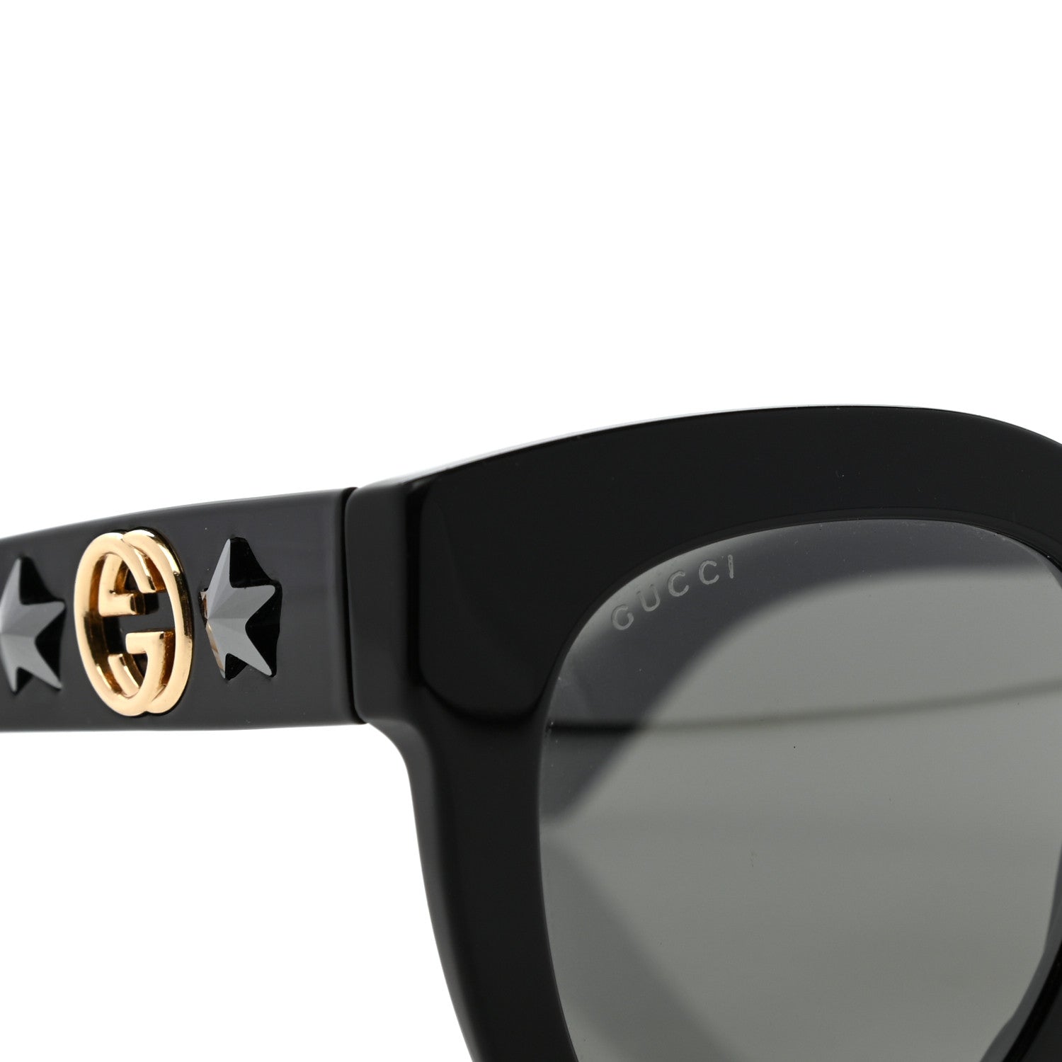 Gucci Round Frame Star Sunglasses GG0208S Black 7 of 9