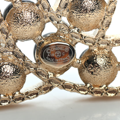 Chanel Bead CC Brooch Black Light Gold 4 of 4