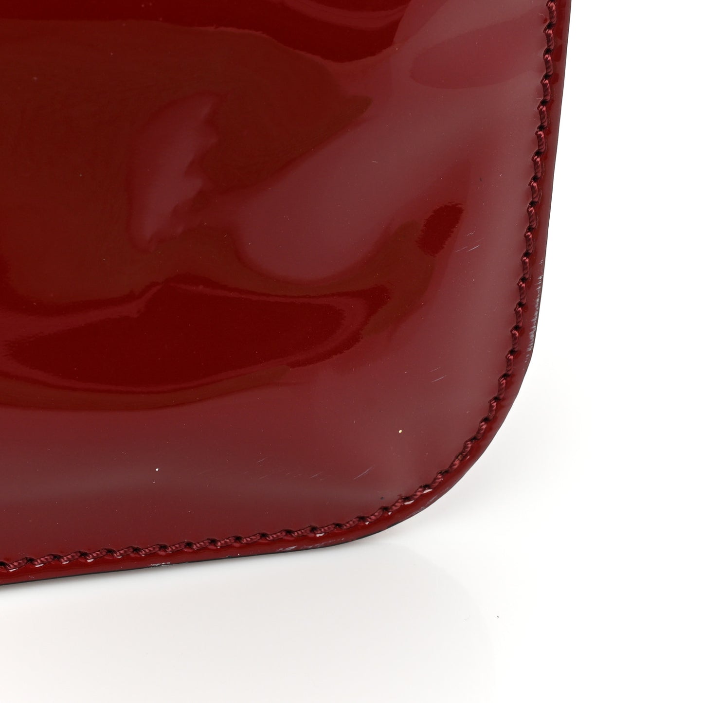 Patent Large Glam Lock Rockstud Flap Red