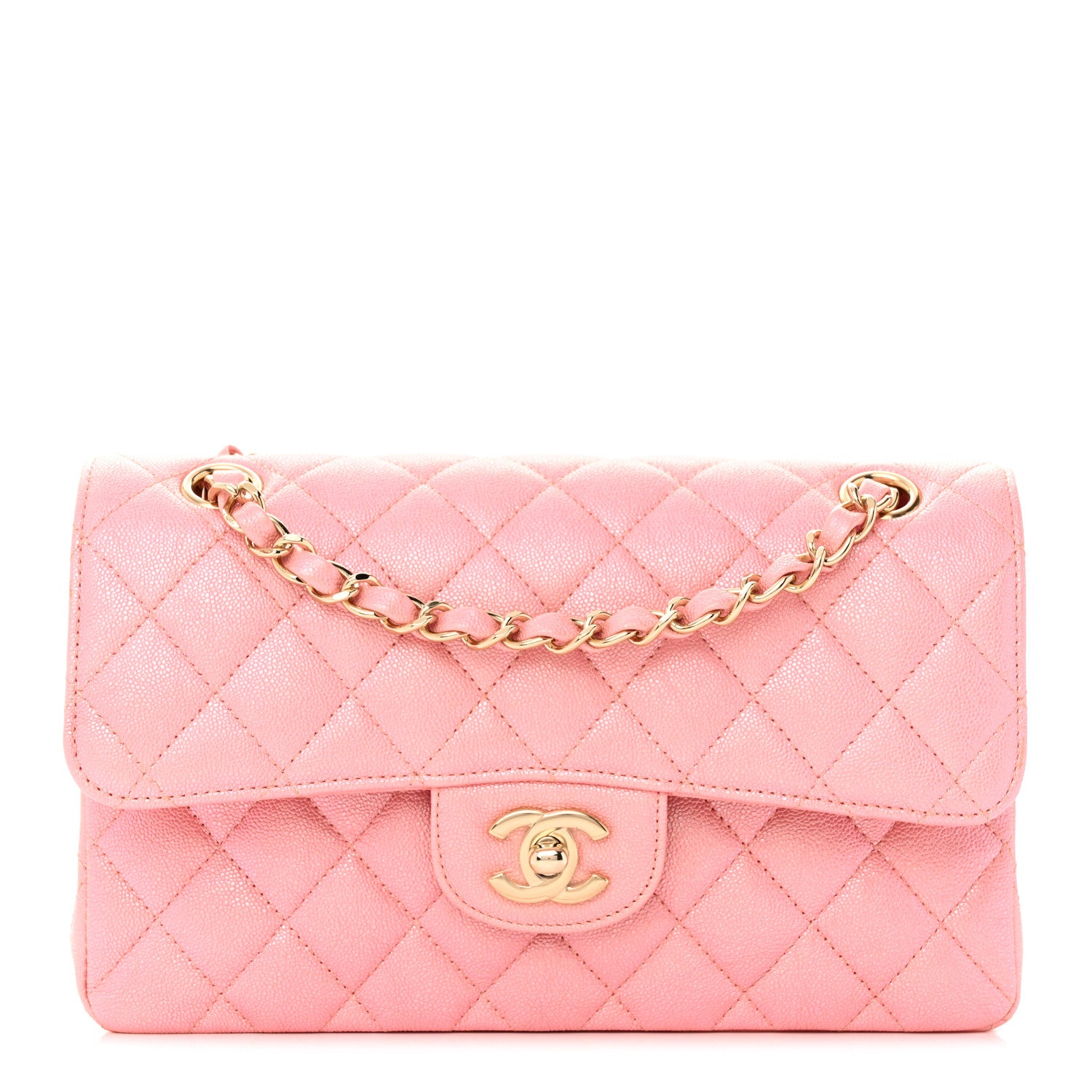Chanel Iridescent Caviar Quilted Small Double Flap Pink 1 of 11