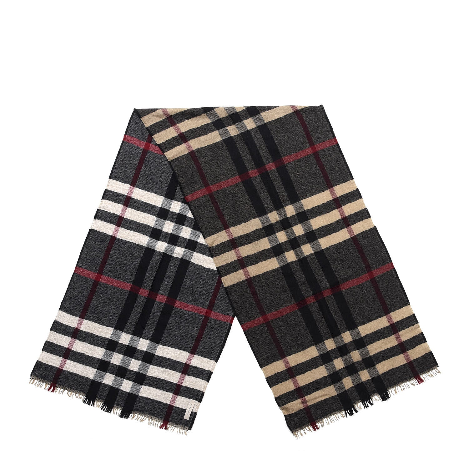 Burberry Wool Giant Check Scarf Black 2 of 4