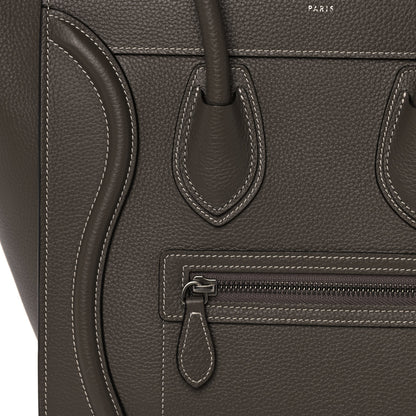 Celine Drummed Calfskin Micro Luggage Souris 8 of 10