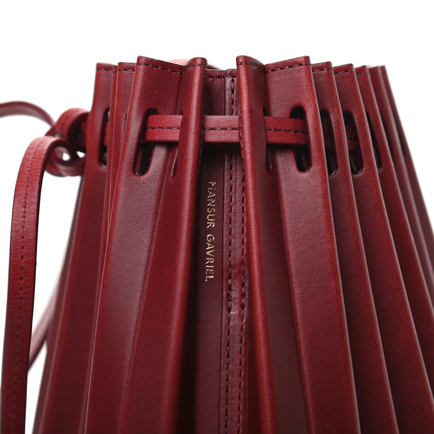 Mansur Gavriel Vegetable Tanned Calfskin Pleated Bucket Bag Borbo 6 of 8