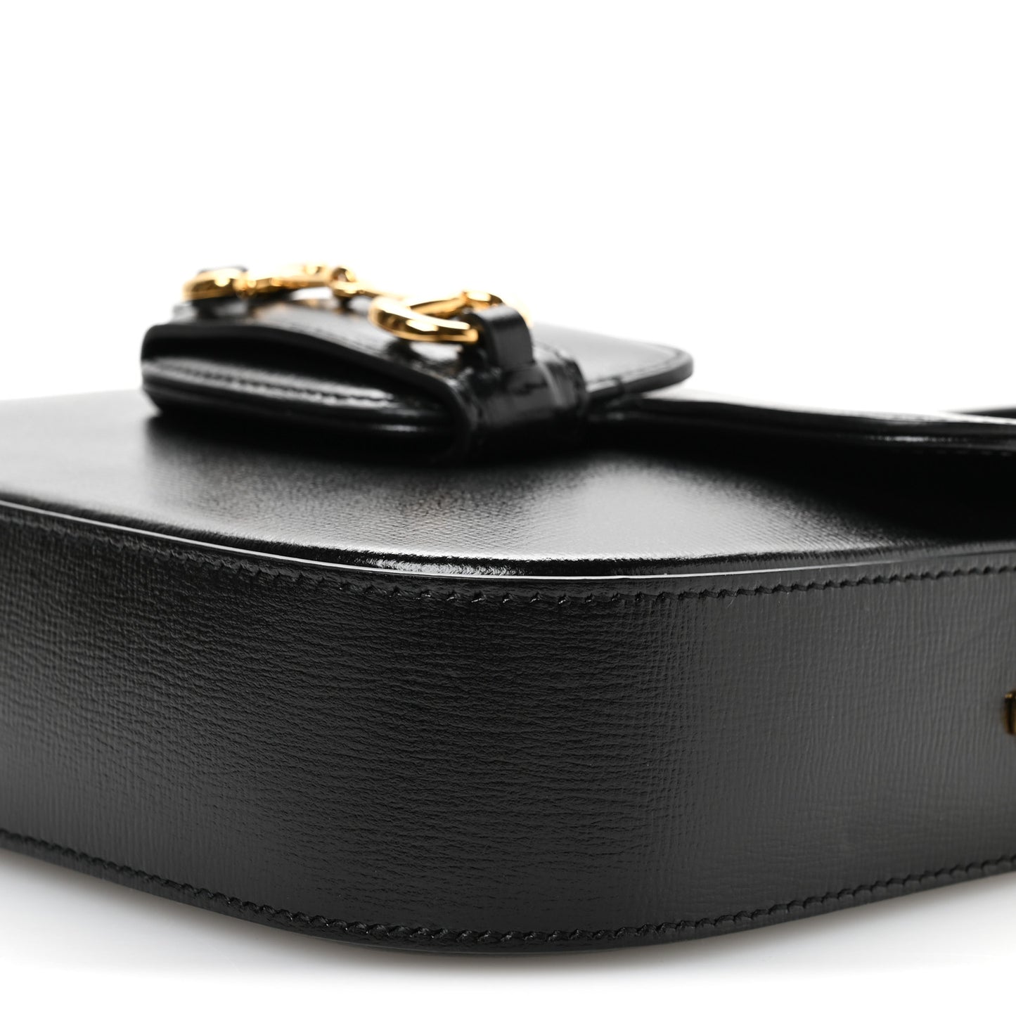 Azalea Calfskin Web Mini Horsebit 1955 Shoulder Bag Black