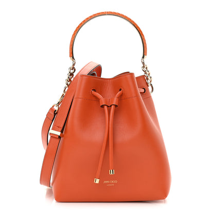 Jimmy Choo Grainy Goatskin Bon Bon Bucket Bag Orange 1 of 11