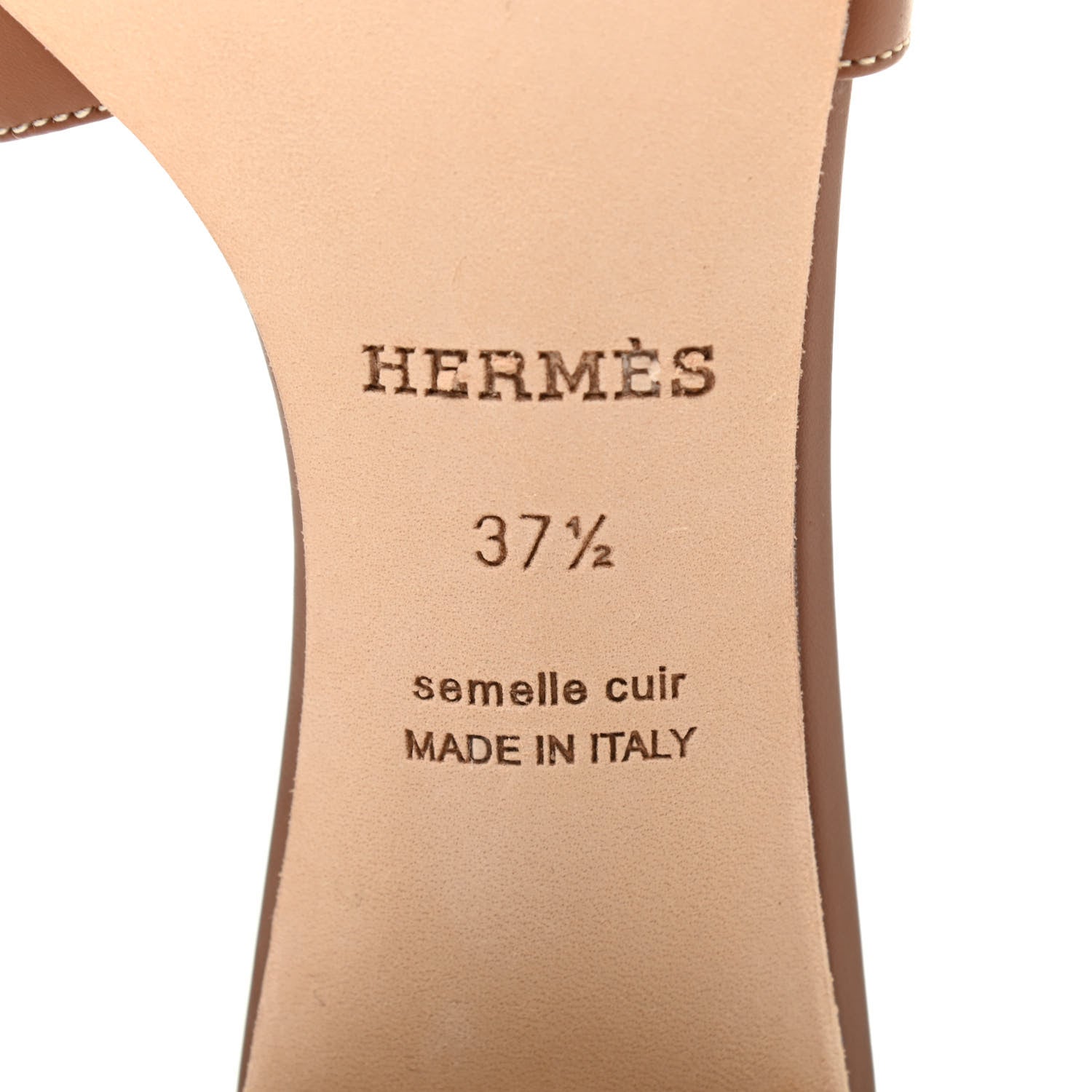 Hermes Calfskin Oasis Sandals 37.5 Gold 7 of 8