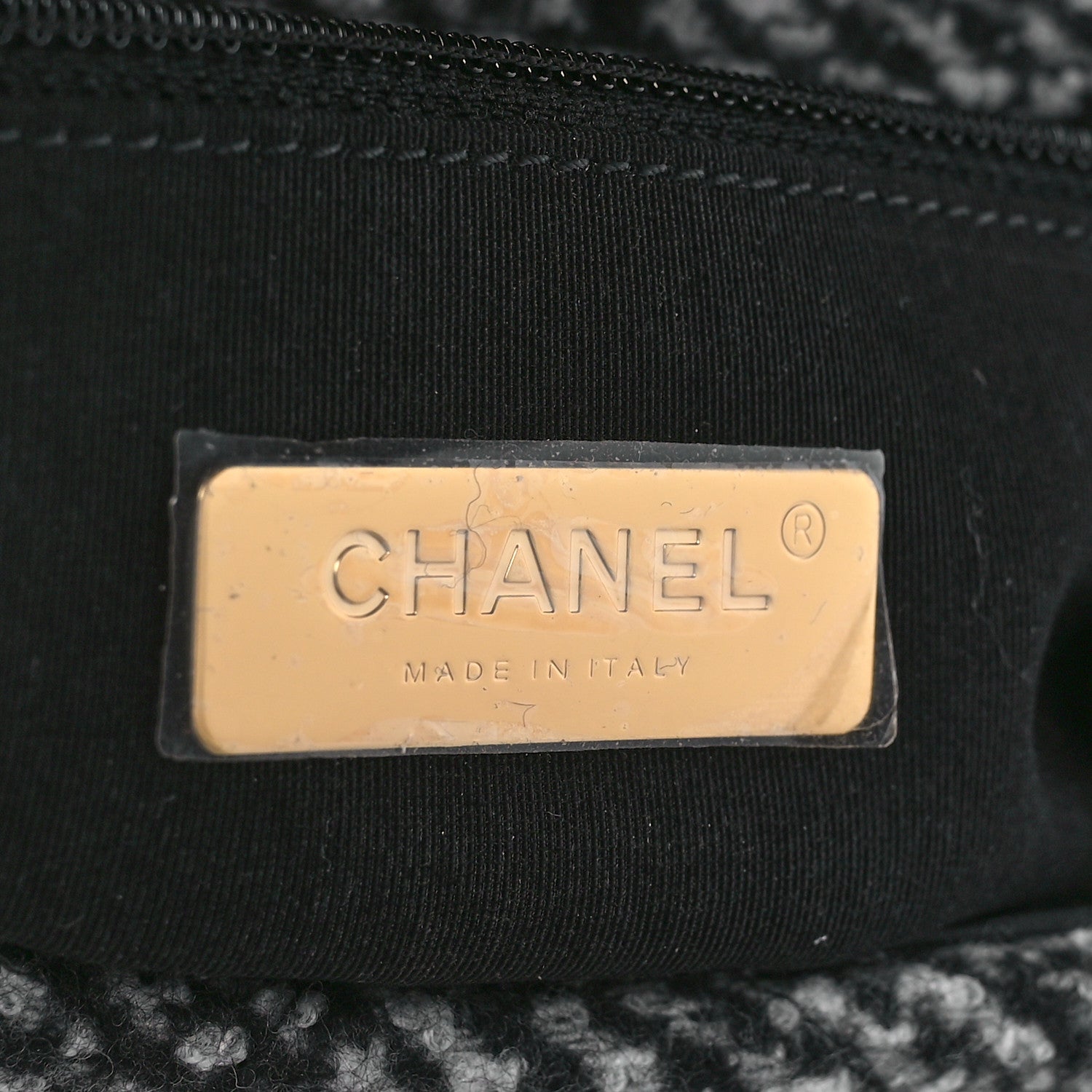 Chanel Tweed Quilted Medium Chanel 19 Flap Black White 6 of 9