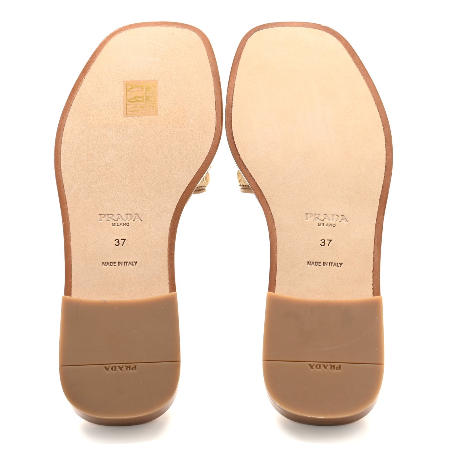 Raffia Metal Triangle Logo 10mm Slide Sandals 37 Naturale