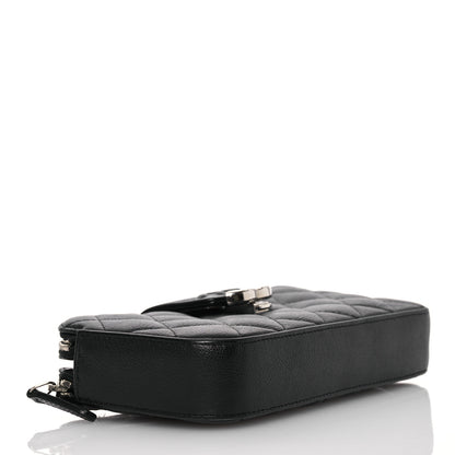 Chanel Goatskin Quilted CC Box Clutch With Chain Black 3 of 16