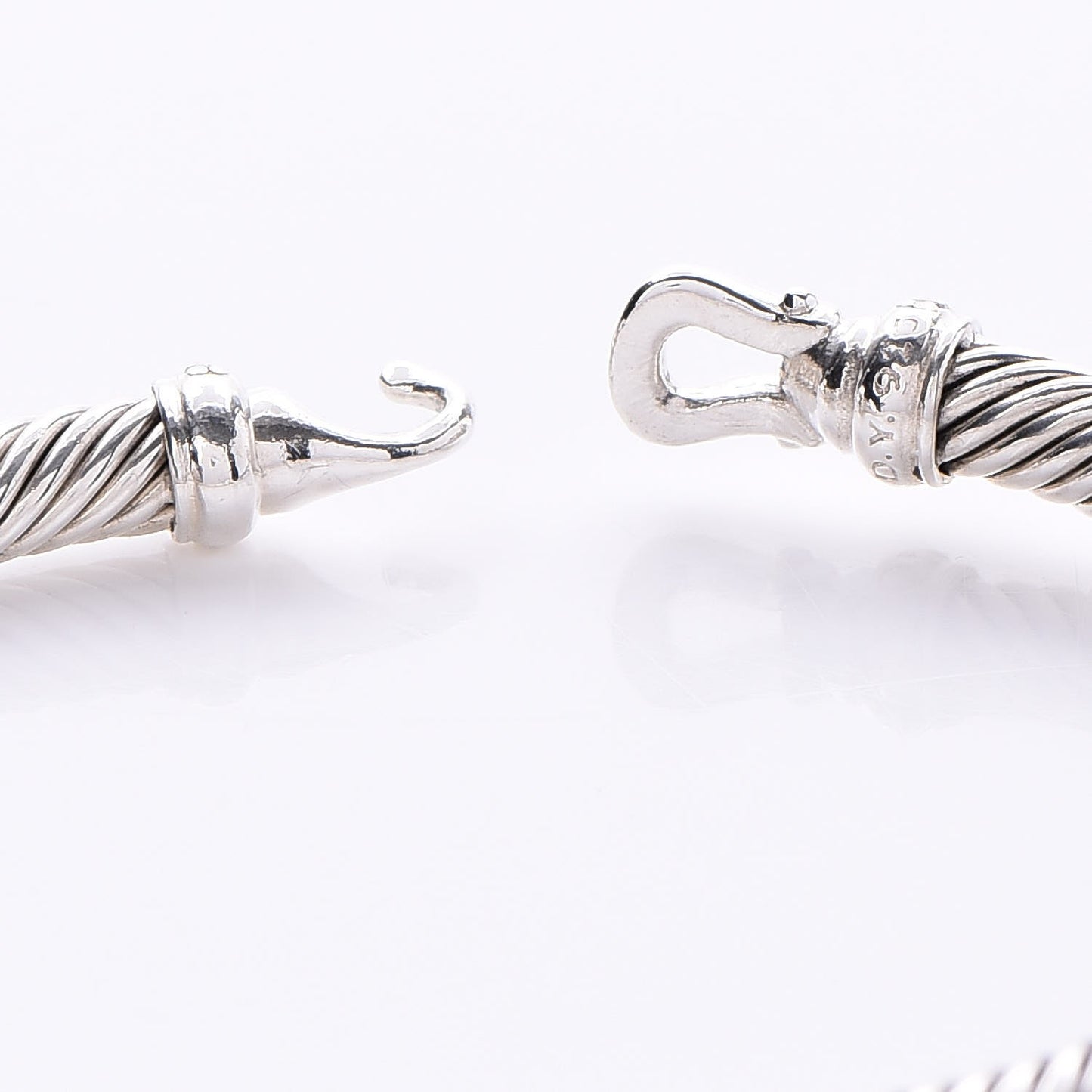 Sterling Silver Diamond 5mm Cable Buckle Bracelet