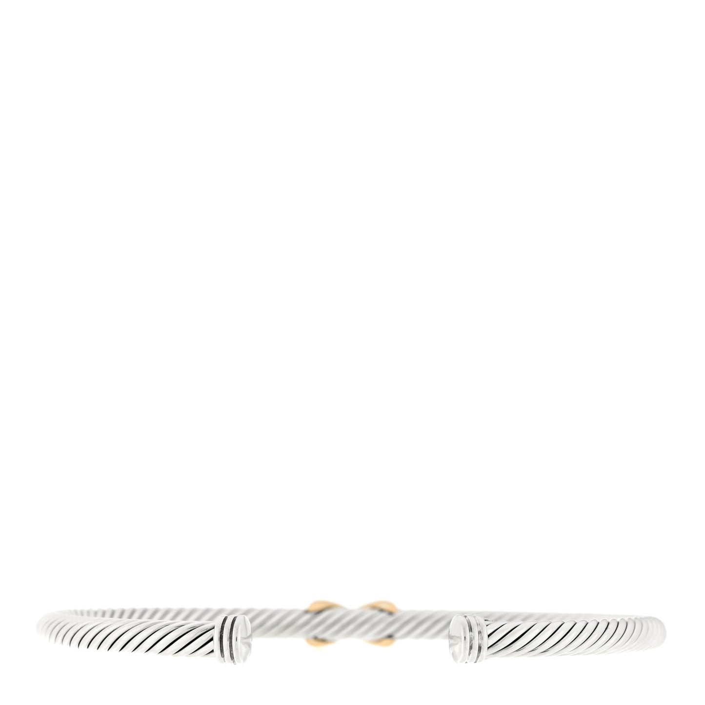 Sterling Silver 18K Yellow Gold 4mm X Station Cable Bracelet