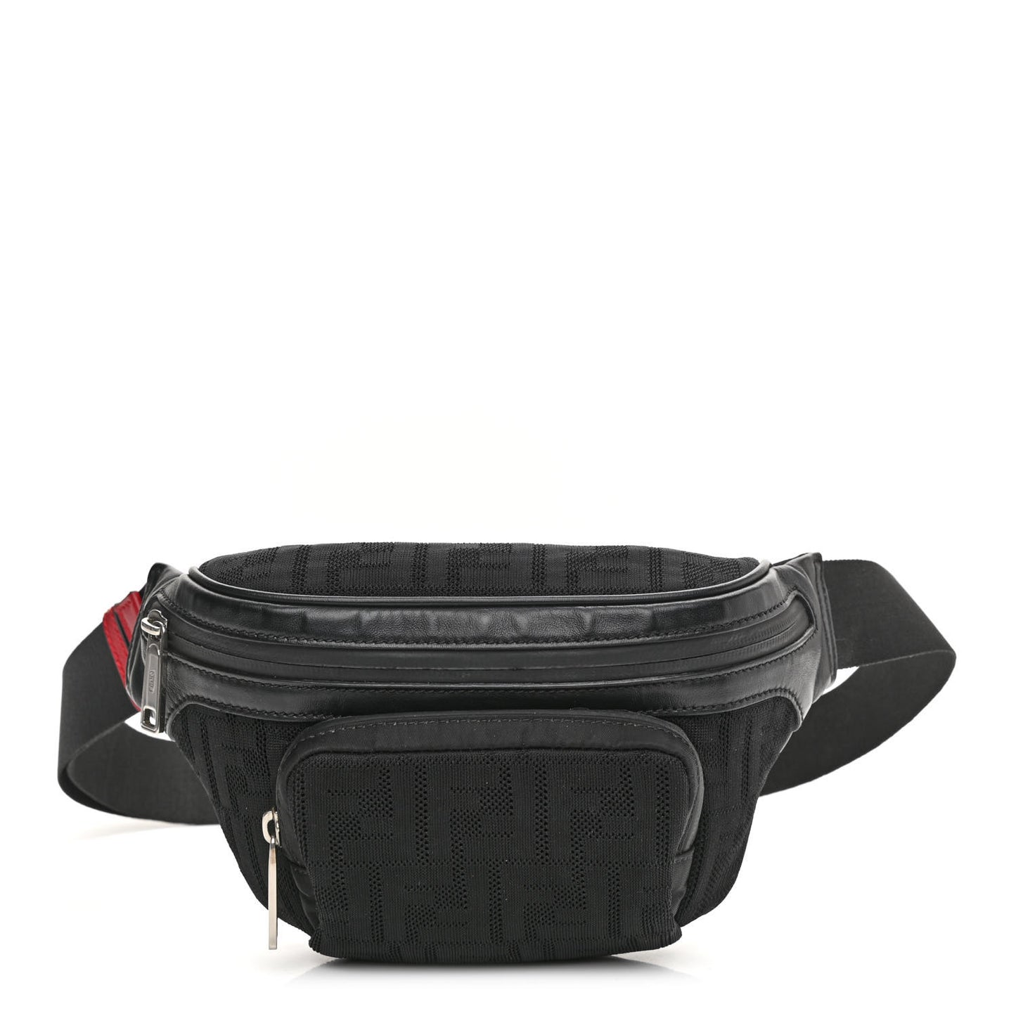 Neoprene Mesh Vitello Grace FF Pocket Belt Bag Black