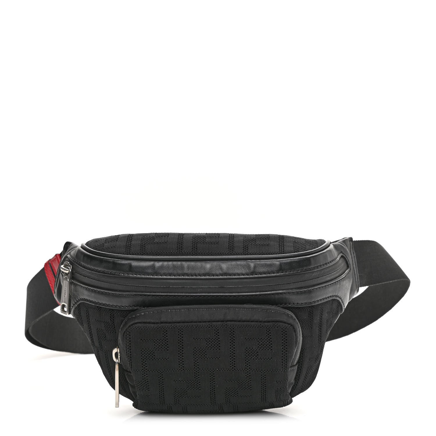 Fendi Neoprene Mesh Vitello Grace FF Pocket Belt Bag Black 1 of 9