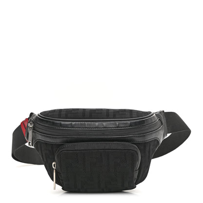 Fendi Neoprene Mesh Vitello Grace FF Pocket Belt Bag Black 1 of 9