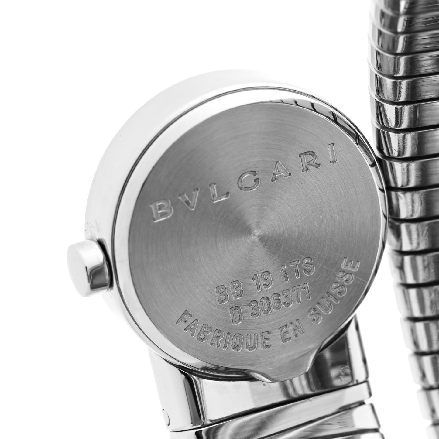 Stainless Steel 19mm Tubogas Double Spiral Quartz Watch Black