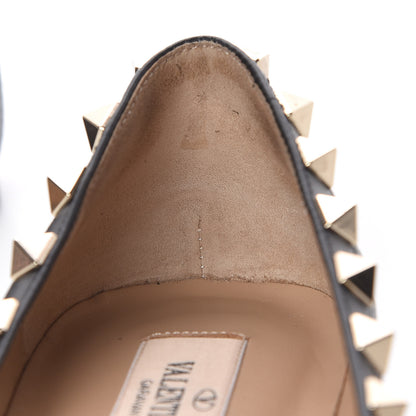 Valentino Garavani Pebbled Calfskin Rockstud Ballerina Flats 35.5 Black 11 of 18