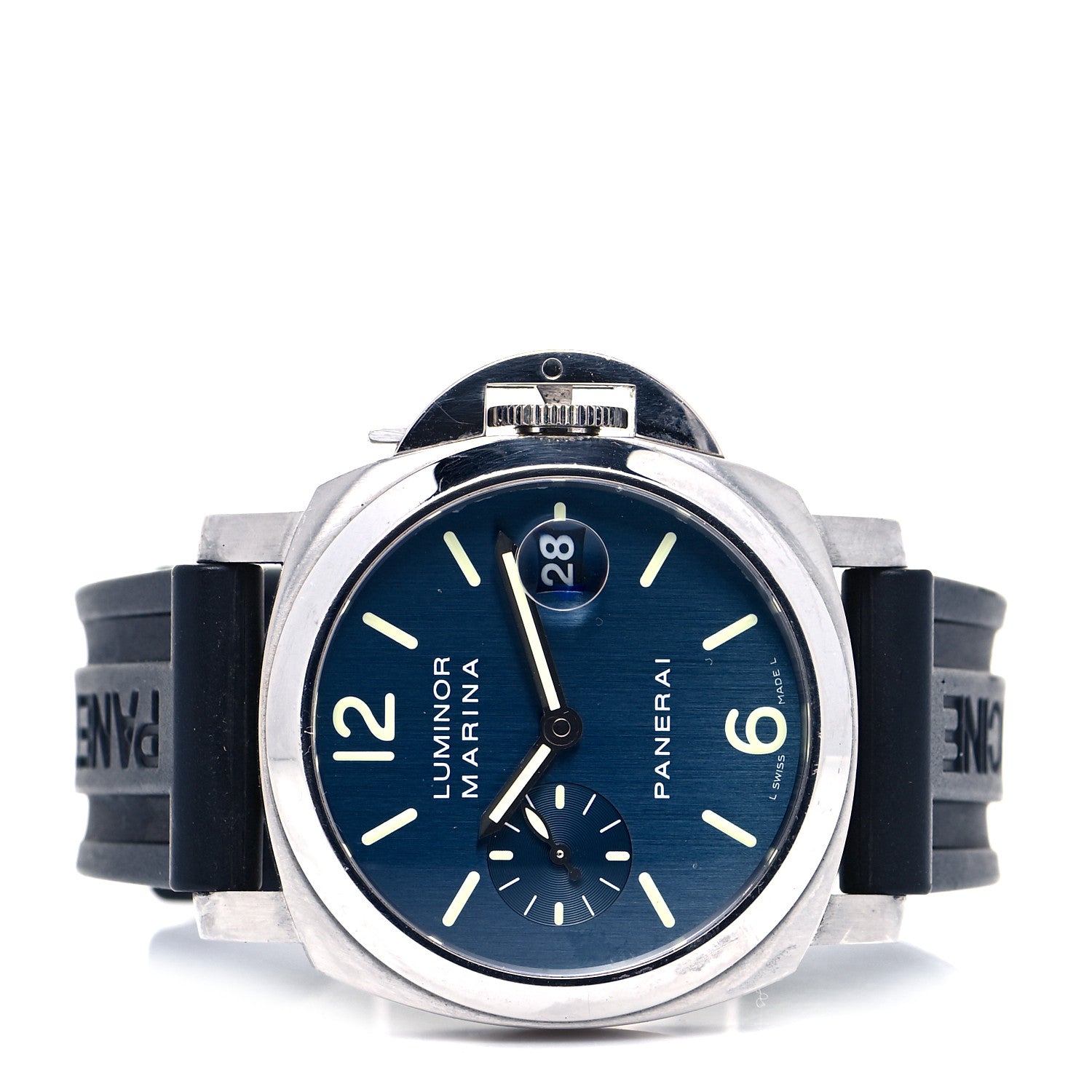 Panerai Stainless Steel Rubber 40mm Luminor Marina Automatic Watch Blue PAM00119 2 of 6