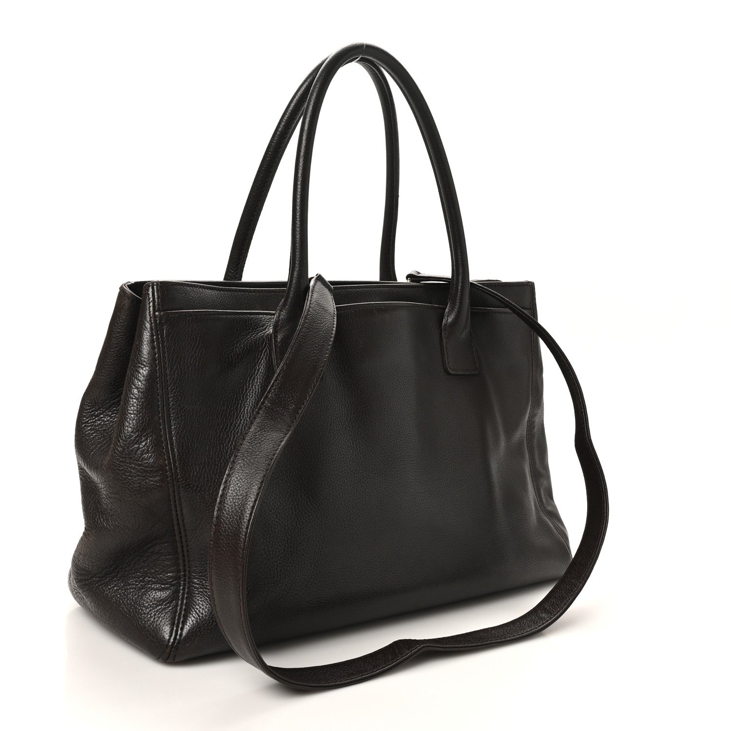 Chanel Calfskin Cerf Executive Shopper Tote Brown 4 of 12