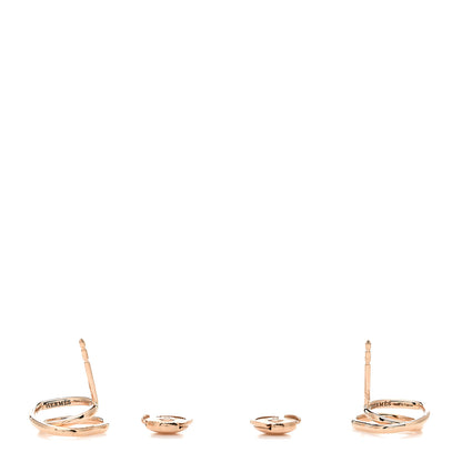 Hermes 18K Rose Gold TPM Vertige Coeur Earrings 3 of 4