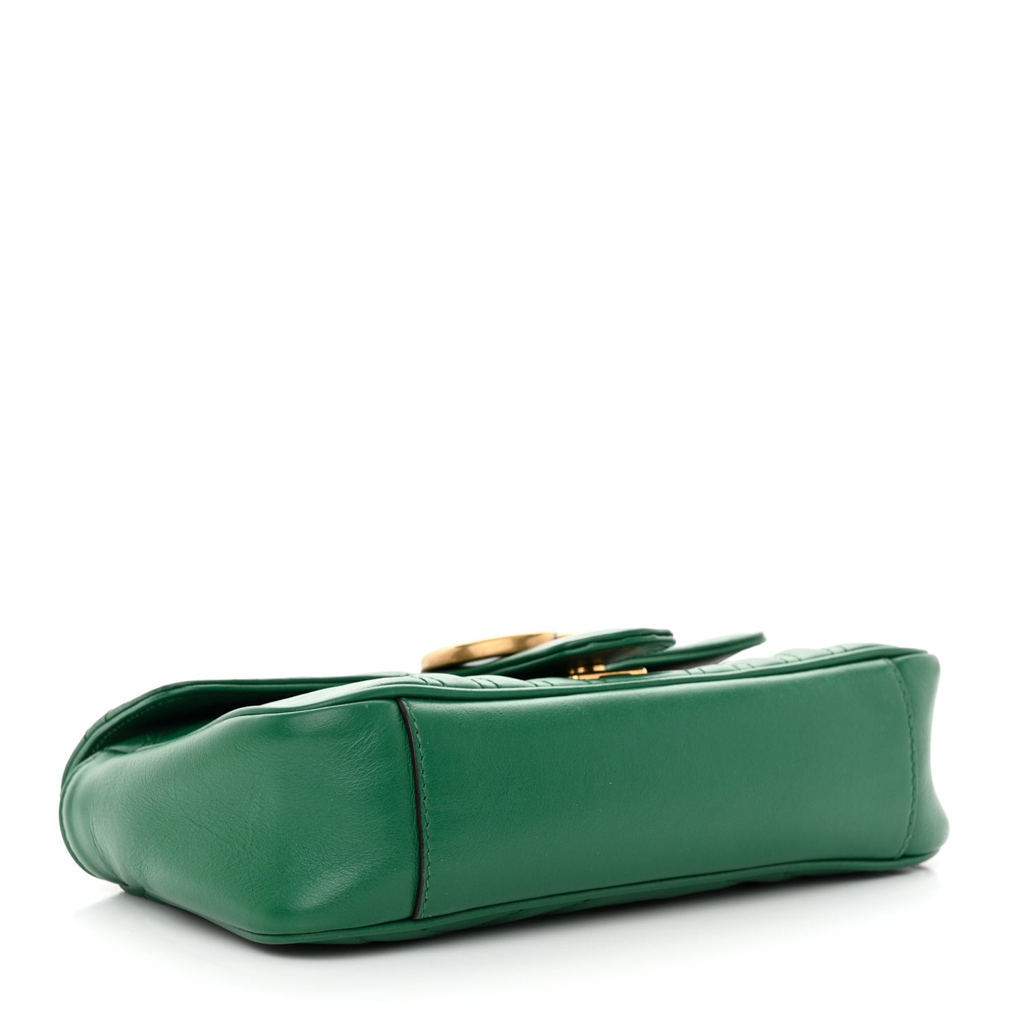 Calfskin Matelasse Mini GG Marmont Shoulder Bag Emerald Green