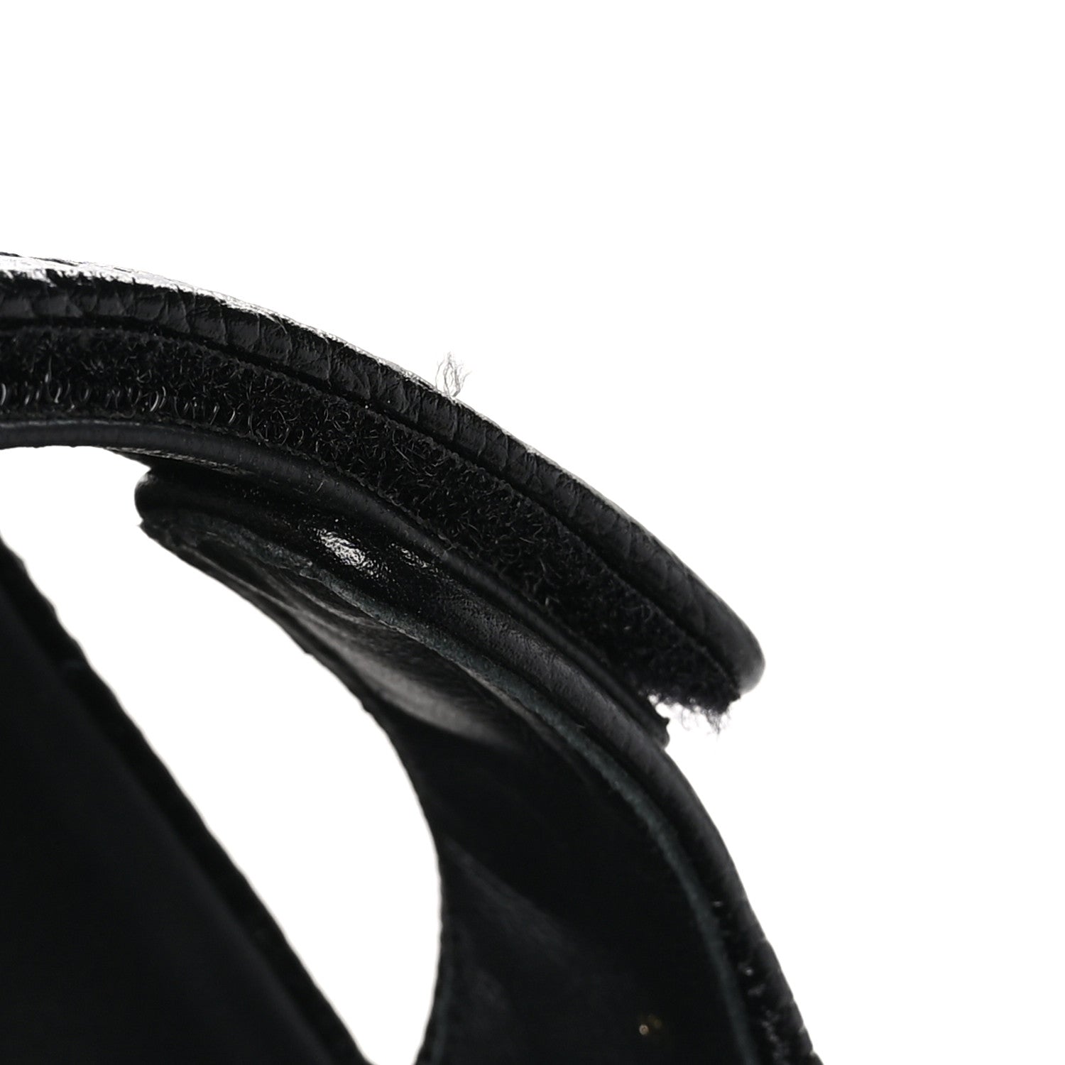 Chanel Grained Calfskin Velcro Dad Sandals 39 Black 11 of 12