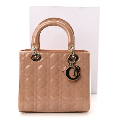 Christian Dior Patent Cannage Medium Lady Dior Rose Des Vents 10 of 10
