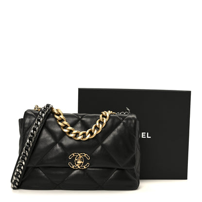 Chanel Lambskin Quilted Large Chanel 19 Flap Black 11 of 11
