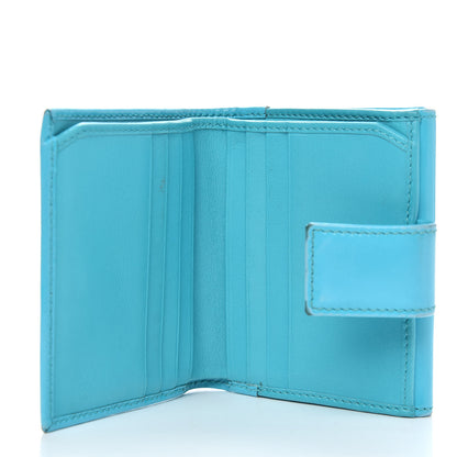 Gucci Shade Lux Calfskin Swarovski Crystal Mini GG Sparkling French Flap Wallet Turquoise 5 of 12
