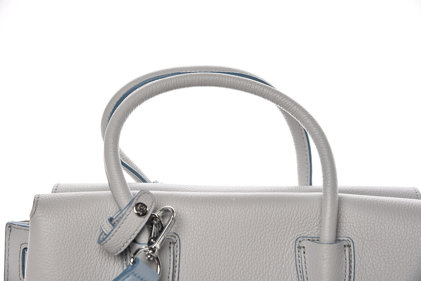 Grained Calfskin Medium Milla Tote Whisper Grey