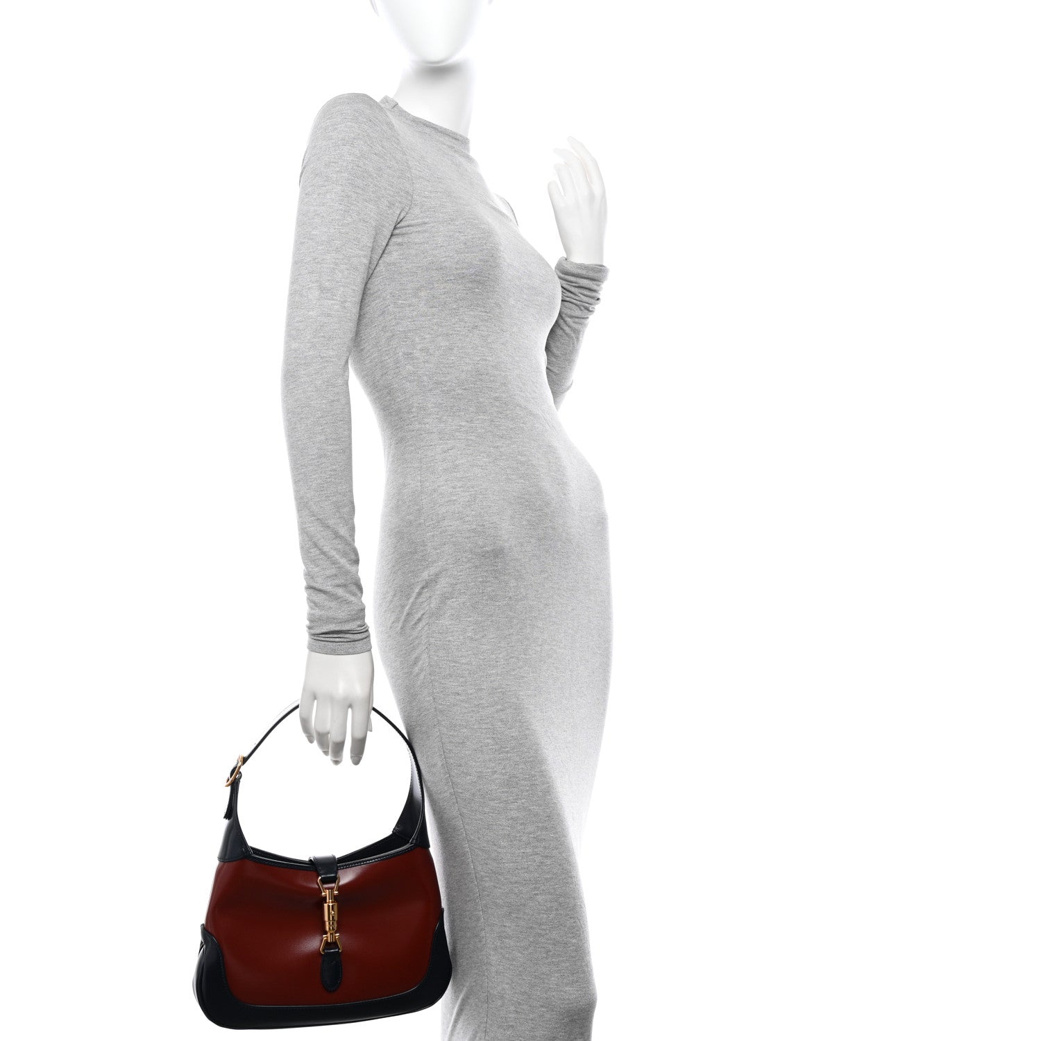 Gucci Boarded Dyana Lux Calfskin Bi-Color Small Jackie 1961 Hobo Mineral Red Blue 2 of 11