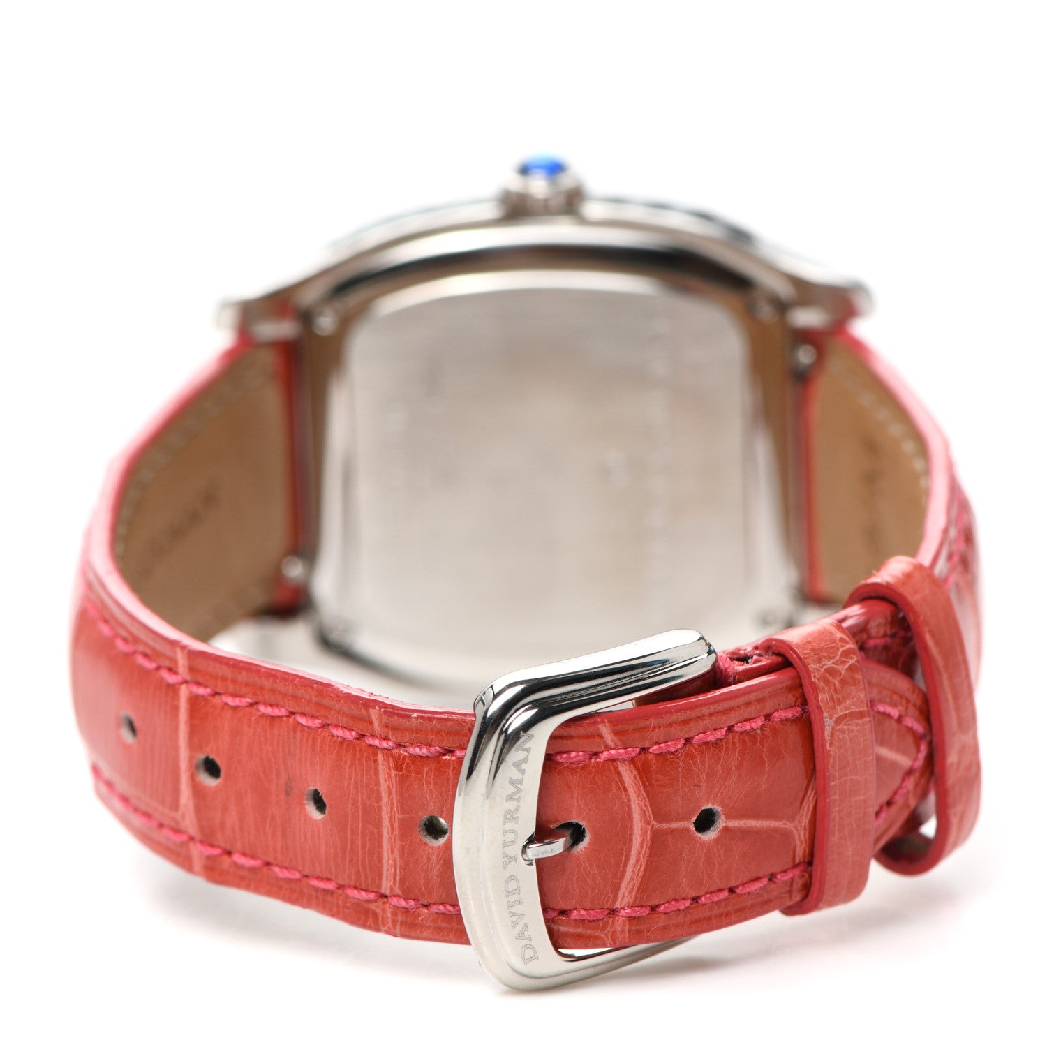 David Yurman Stainless Steel Alligator Diamond Bezel Blue Mother of Pearl 32mm Thoroughbred Quartz Watch 3 of 5