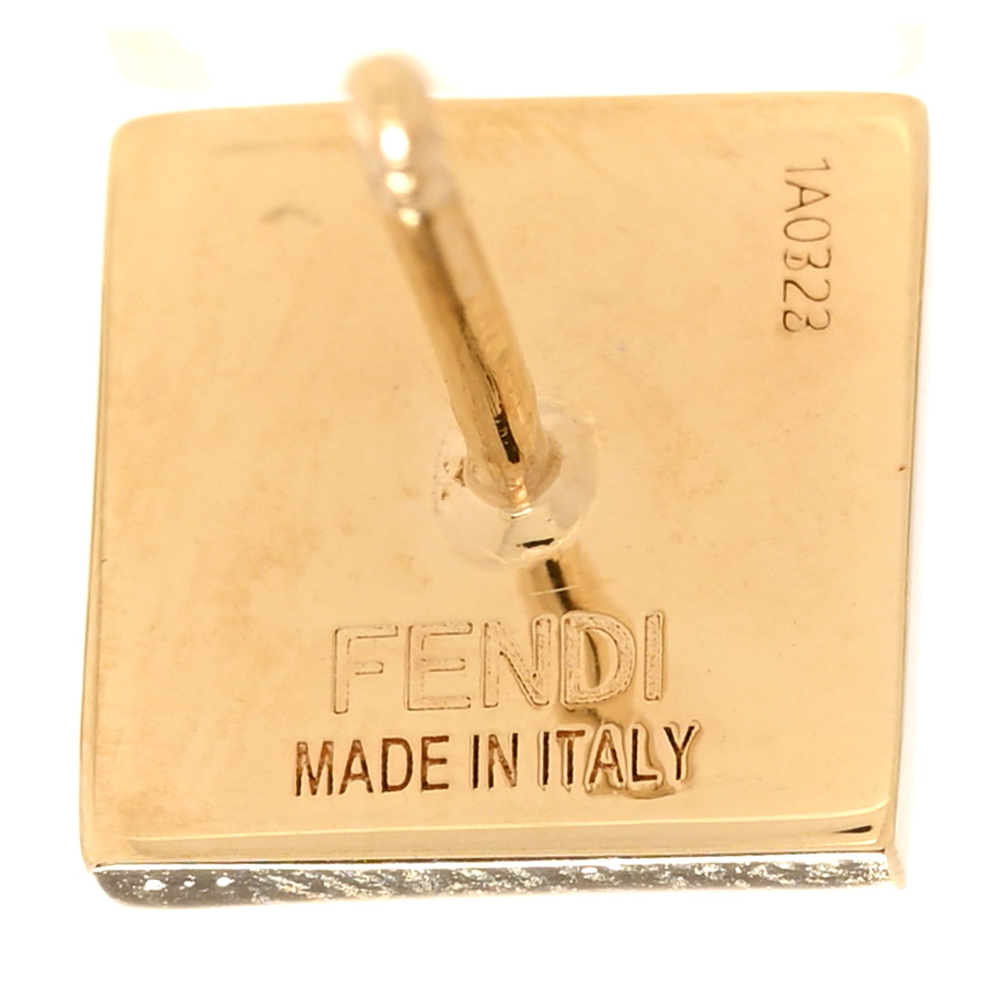 Metal Forever Fendi Earrings Gold White