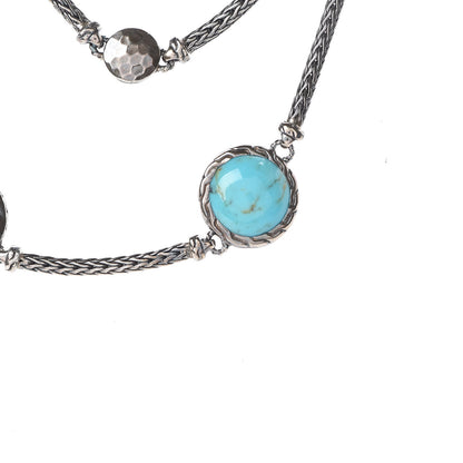 John Hardy Sterling Silver Blue Dot Disc Station Necklace 4 of 5
