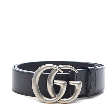 Gucci Textured Dollar Calfskin Nickel Double G 40mm Belt 100 40 Black 1 of 6