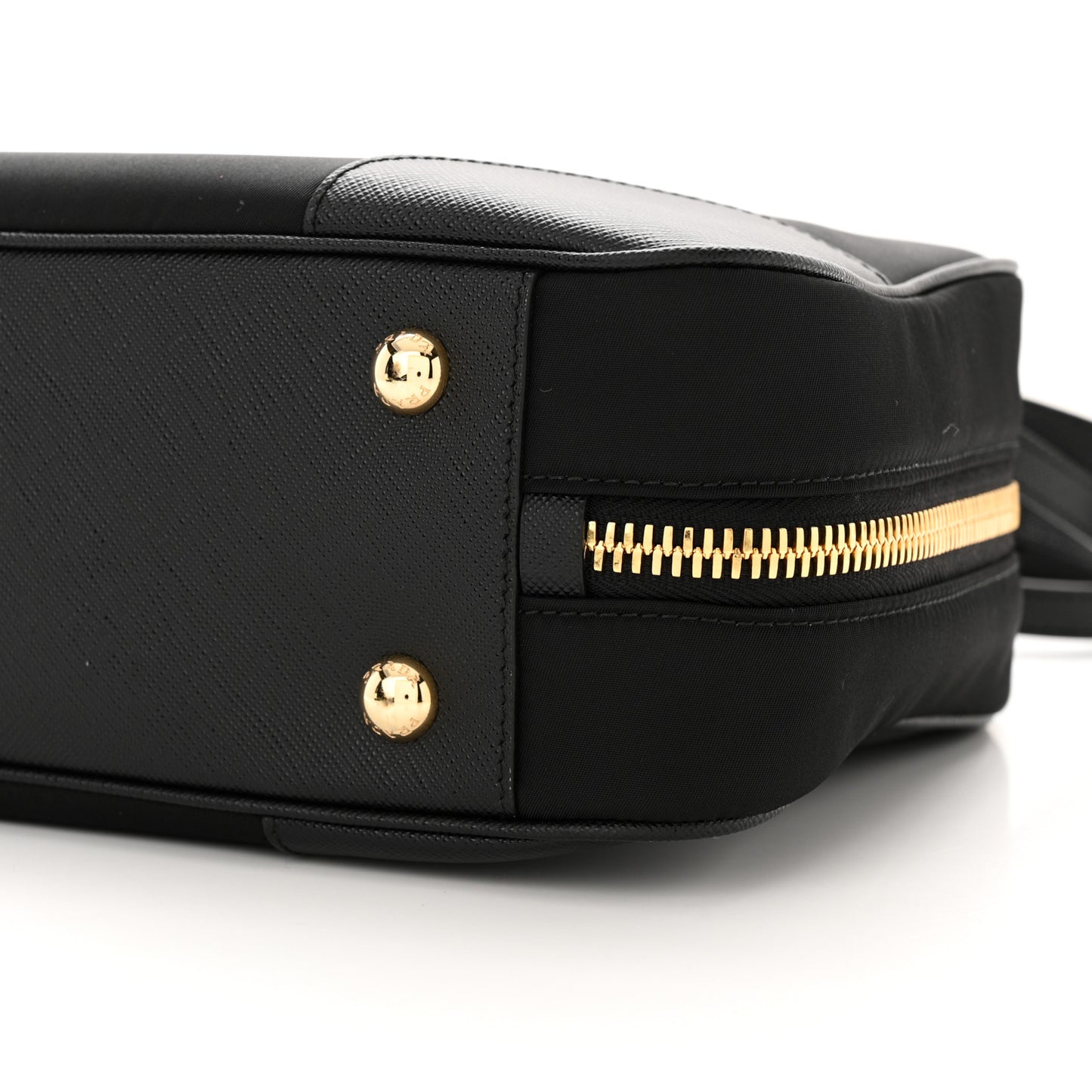 Re-Nylon Saffiano Medium Re-Edition 1978 Two Handle Bag Black