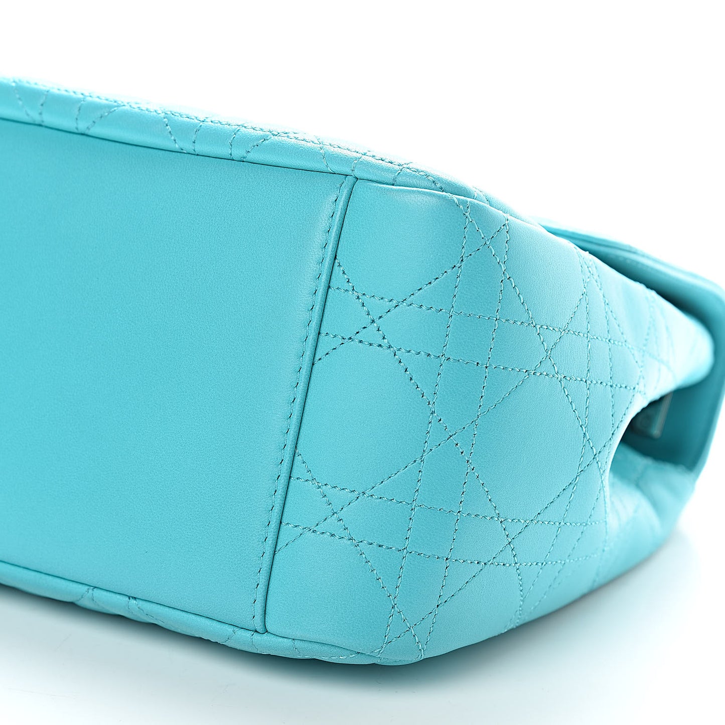 Lambskin Cannage Large Miss Dior Flap Turquoise