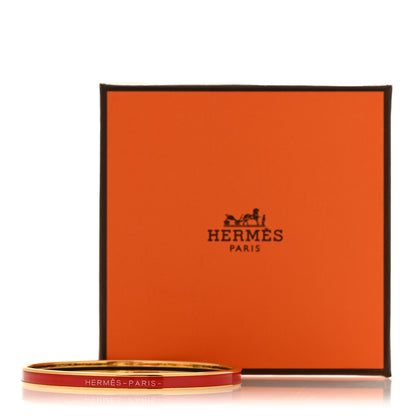 Hermes Enamel Extra Narrow Uni Bracelet 62  Rouge Jumping 6 of 6
