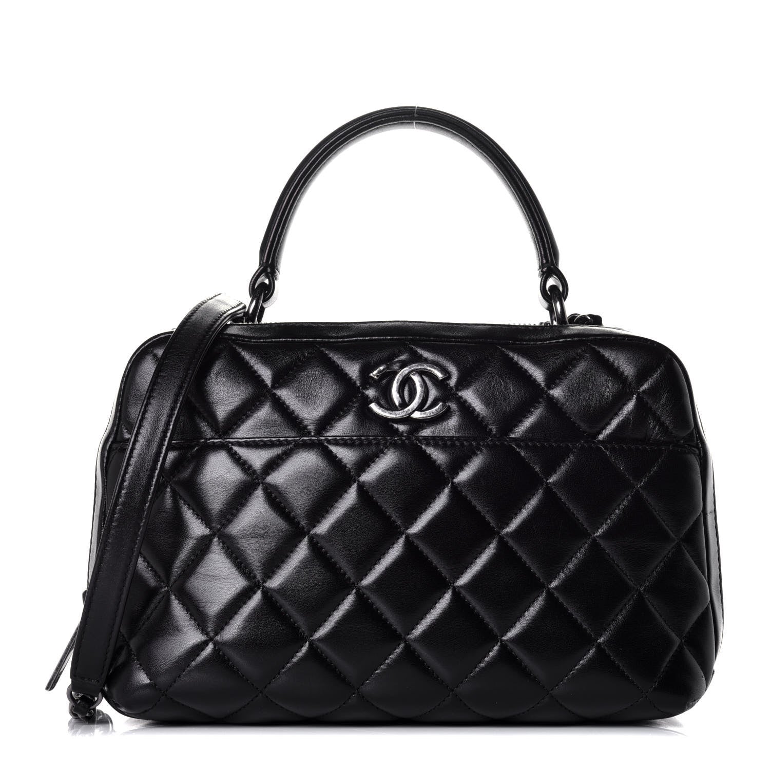 Chanel Lambskin Quilted Medium Trendy CC Bowling Bag Black 1 of 10
