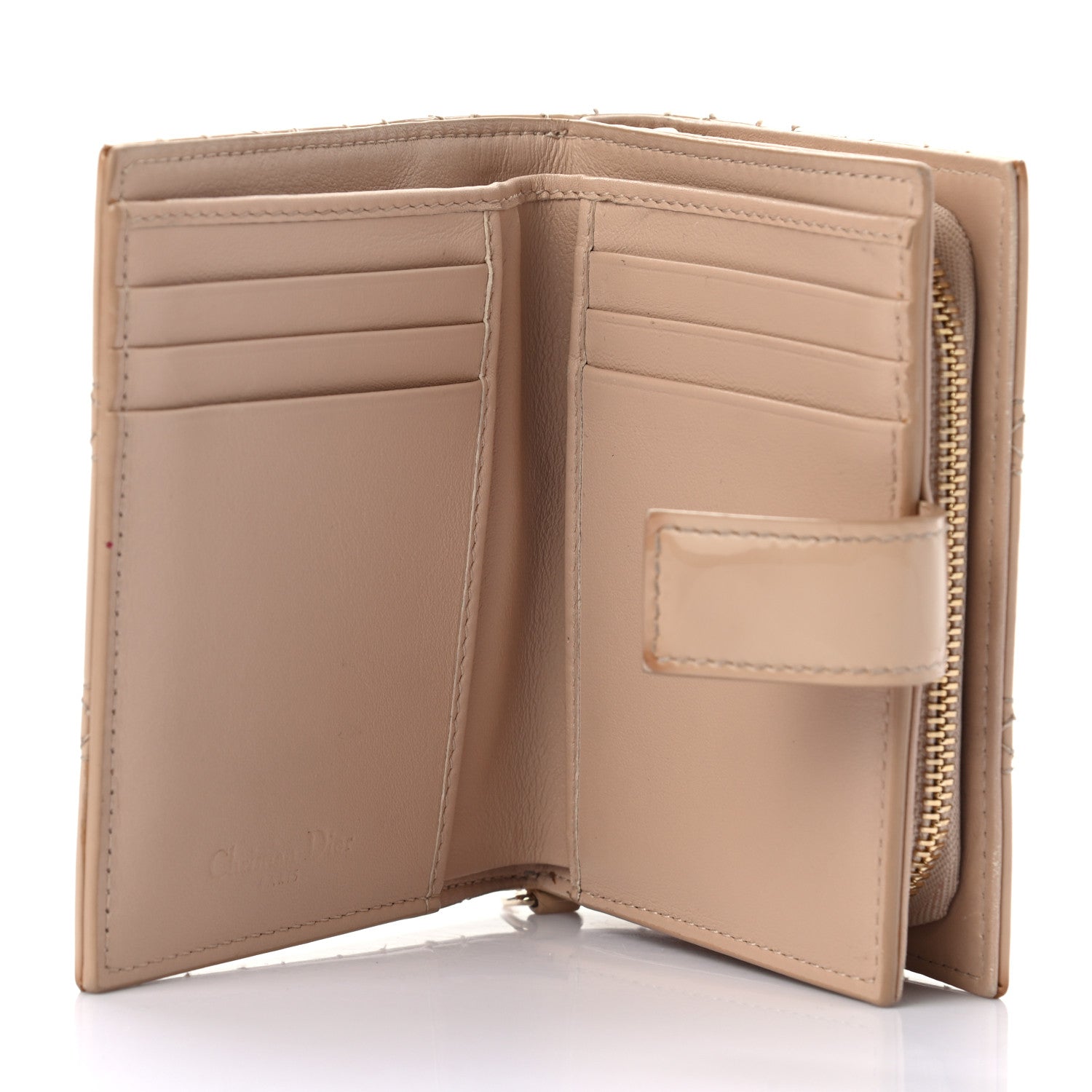 Christian Dior Patent Cannage Lady Dior Eden Wallet Beige 5 of 10
