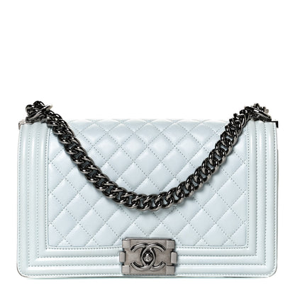 Chanel Lambskin Quilted Medium Boy Flap Light Blue 1 of 11