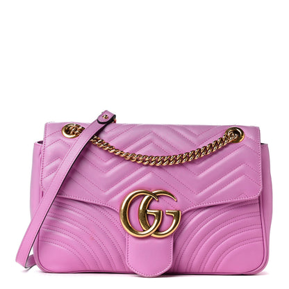 Gucci Calfskin Matelasse Medium GG Marmont Shoulder Bag Candy Mousse 1 of 4