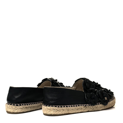 Chanel Lambskin Camellia CC Espadrilles 40 Black 4 of 7