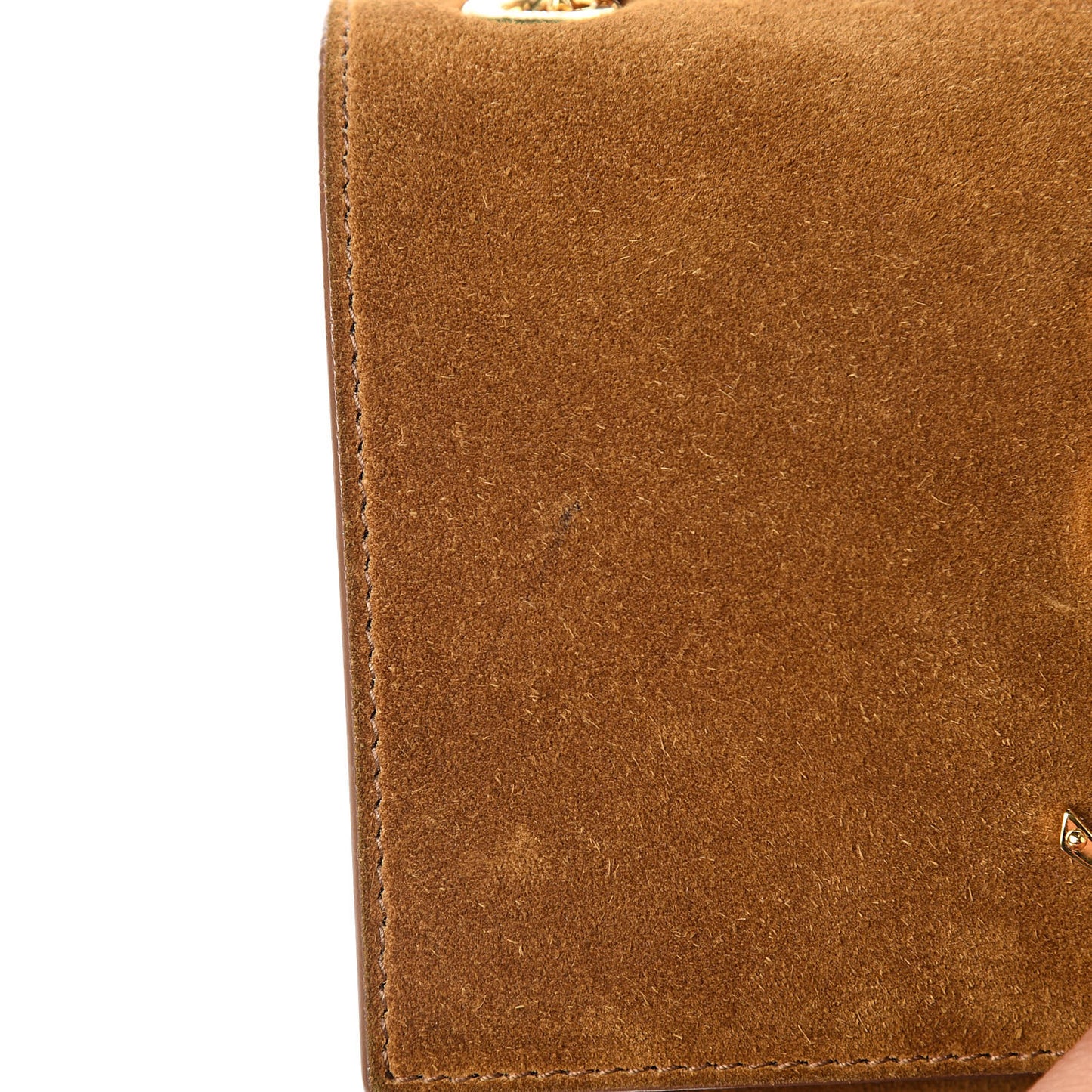 Suede Small Classic Monogram Kate Tassel Satchel Light Ochre