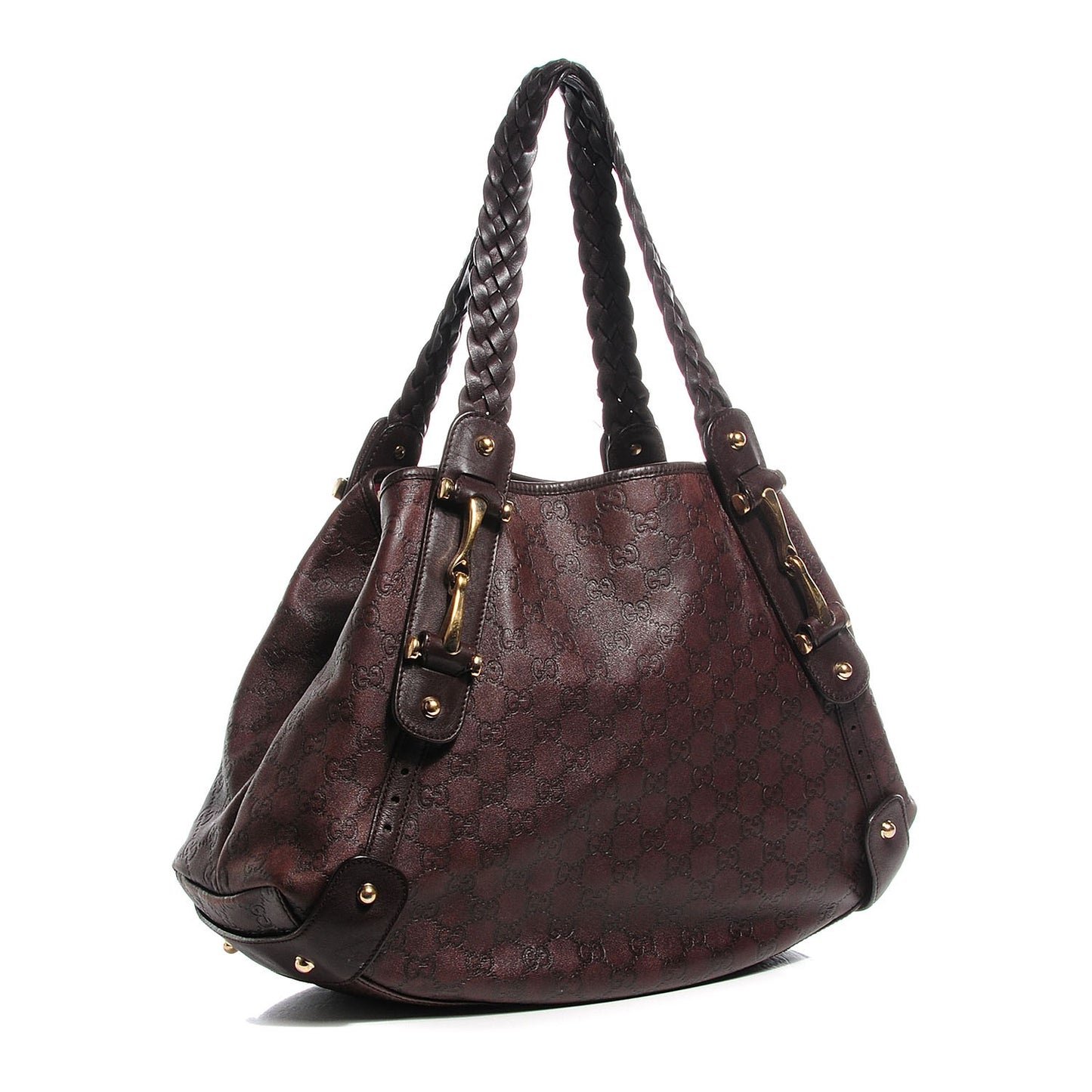 Guccissima Medium Pelham Shoulder Bag Chocolate Brown