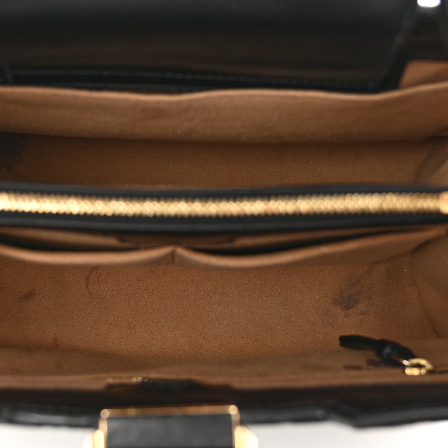 Calfskin Logo Embossed Varenne Top Handle Bag Black