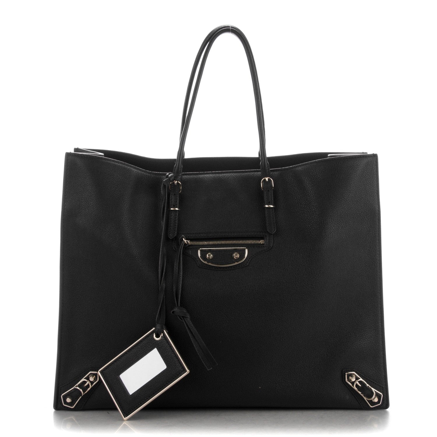 Balenciaga Grained Calfskin Gold Metallic Edge Hardware Papier A4 Tote Black 1 of 7