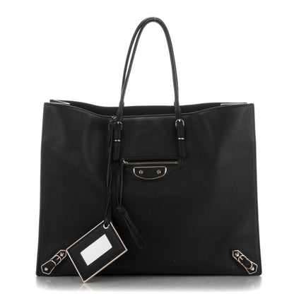 Balenciaga Grained Calfskin Gold Metallic Edge Hardware Papier A4 Tote Black 1 of 7
