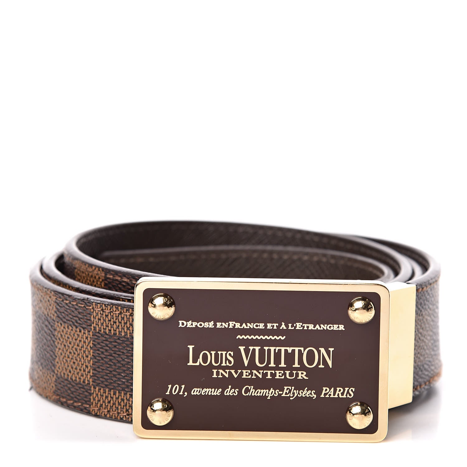 Louis Vuitton Damier Ebene 35mm Inventeur Reversible Belt 110 44 1 of 8