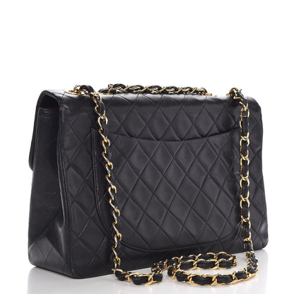 Chanel Lambskin Quilted XL Jumbo Single Flap Black 4 of 10