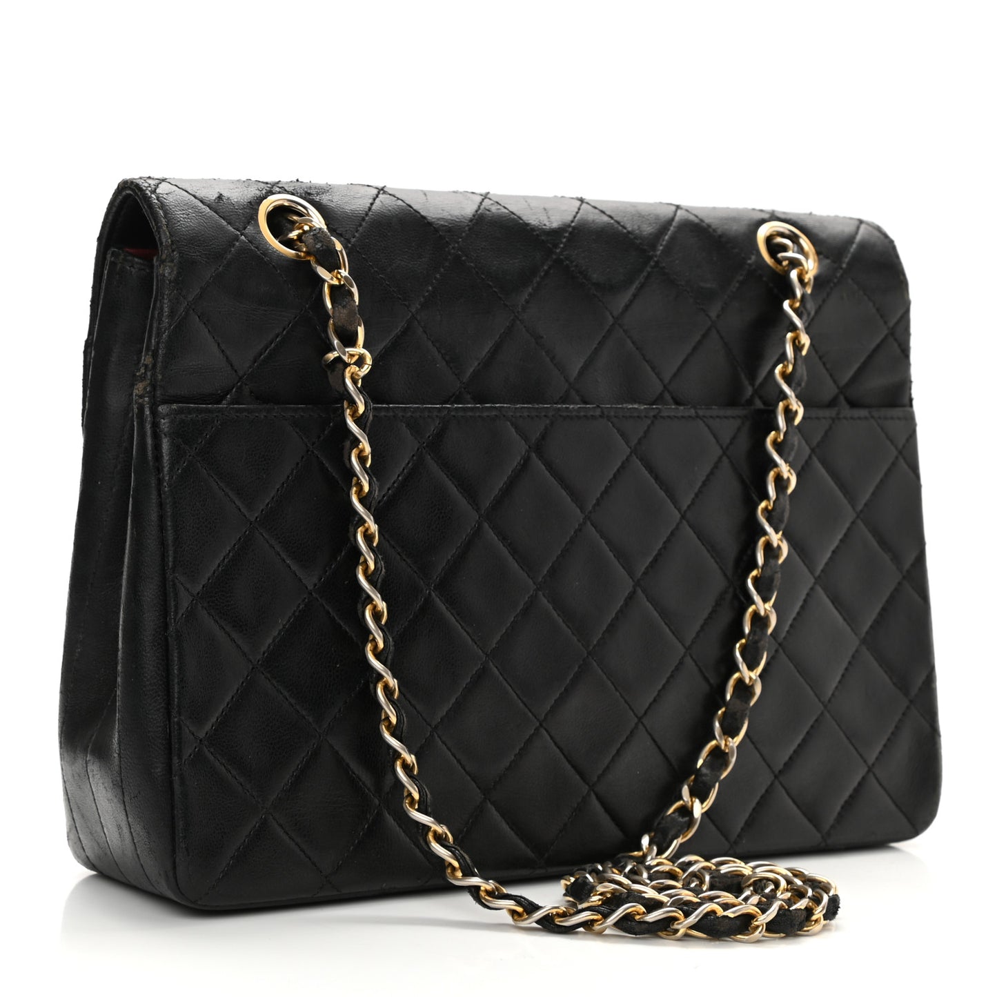 Lambskin Quilted Medium Single Flap Black
